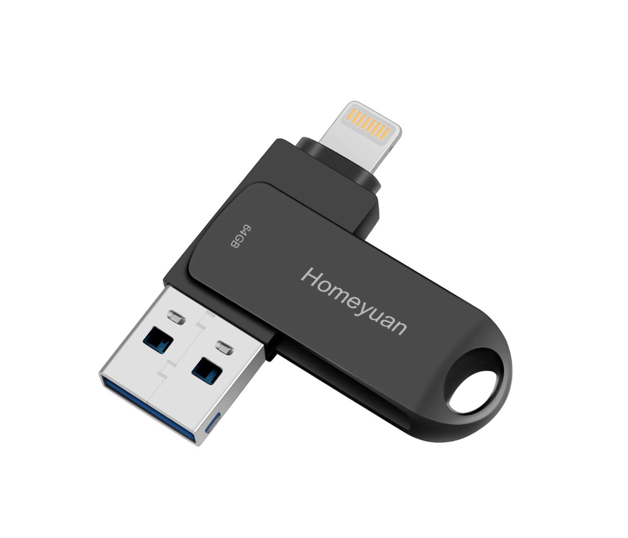 Homeyuan USBメモリ フラッシュドライブ回転式4in1 小型でコスパ良好 iPhoneにも繋げられる - Demi Labo